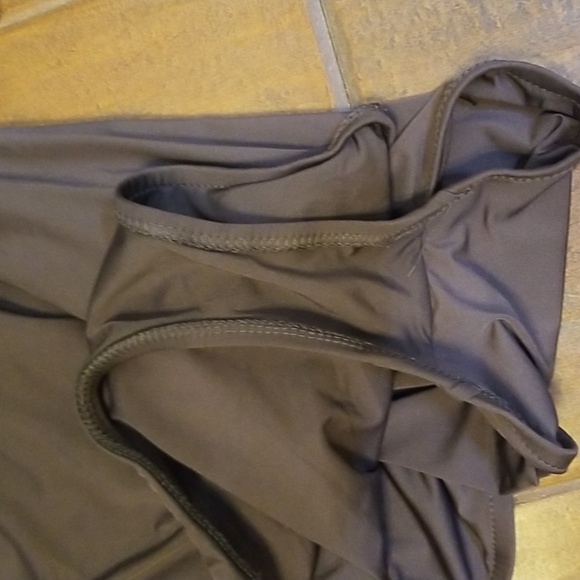 Badgley Mischka Womens Draped Gray Maillot One Piece Swimsuit Bodysuit - Picture 10 of 13